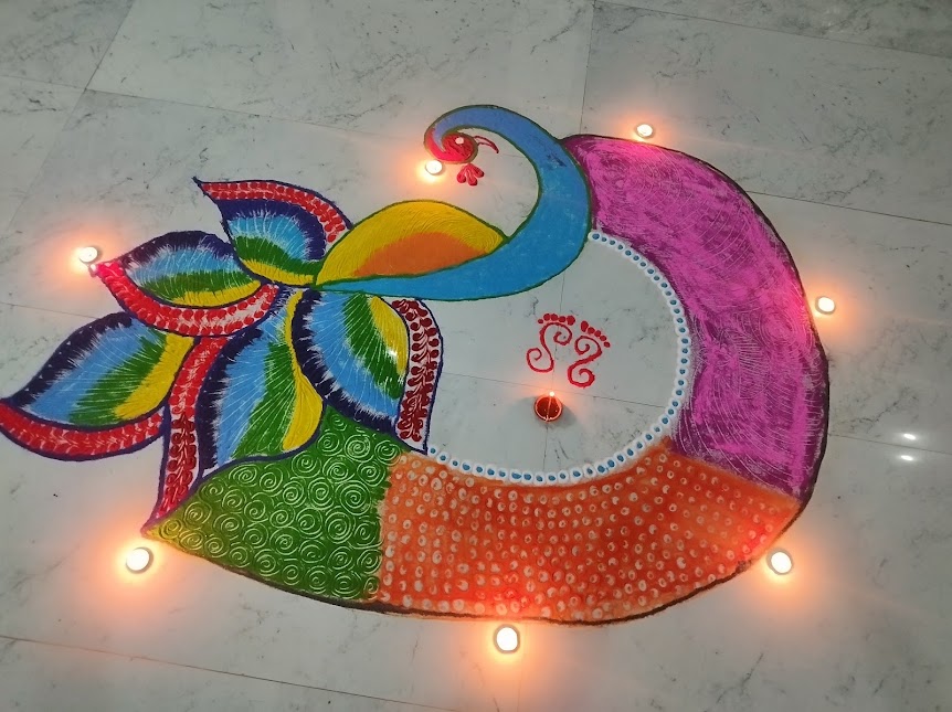 First Diwali rangoli by you